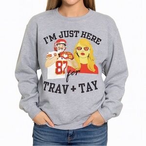 Taylor‎ Swift Travis Kelce Football Swiftie Crewneck Sweatshirt Size L #Traylor